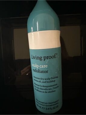 Living Proof Scalp Care Exfoliator - Aqua Teal Bottle